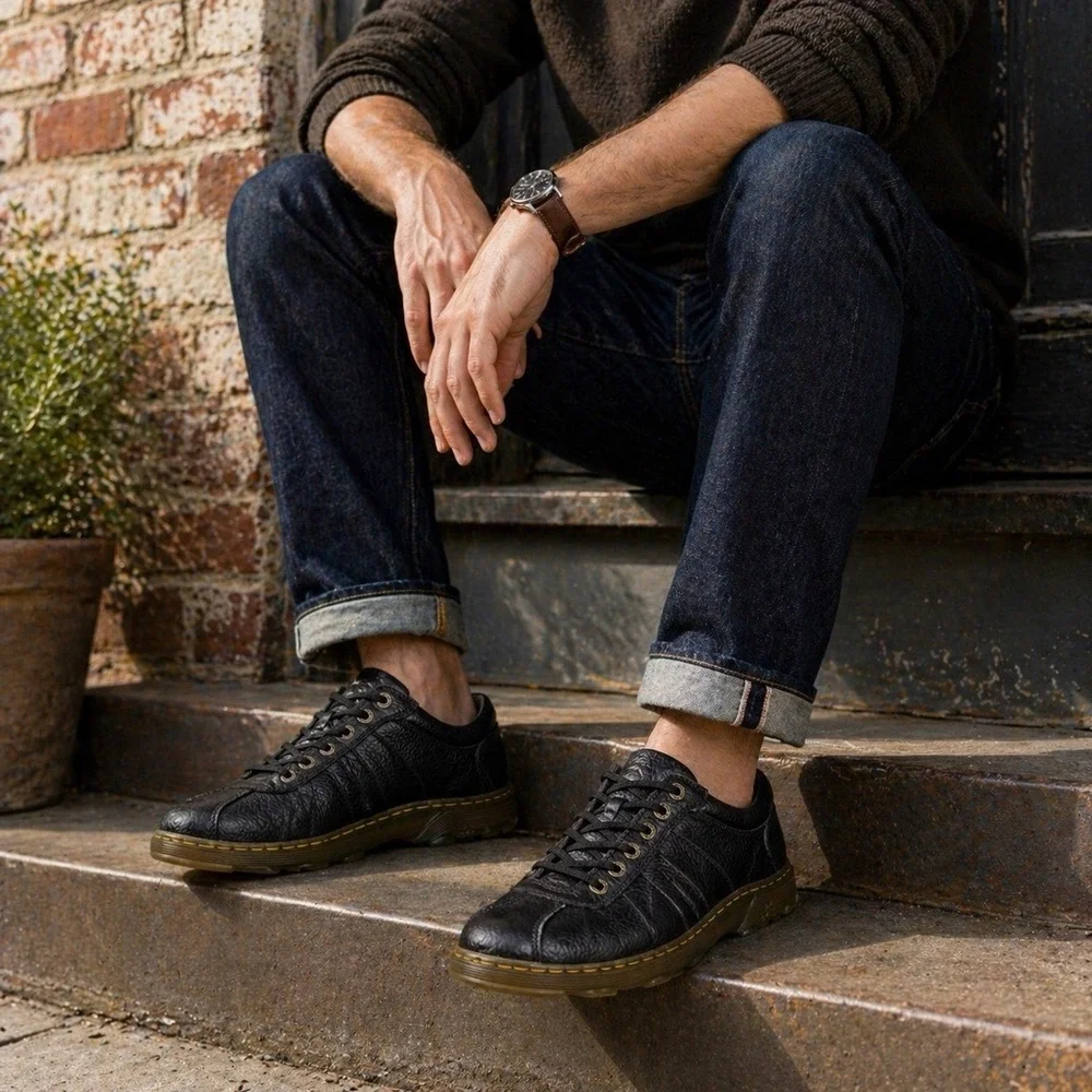 Dr‎ Martens Pembridge Men's Black Pebbled Leather Shoes Size 12 Oxfords Sneakers